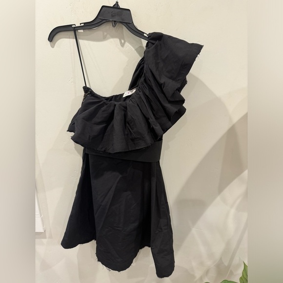Lanvin H&M Little Black One Shoulder Dress SZ 6 worn once - Picture 7 of 11